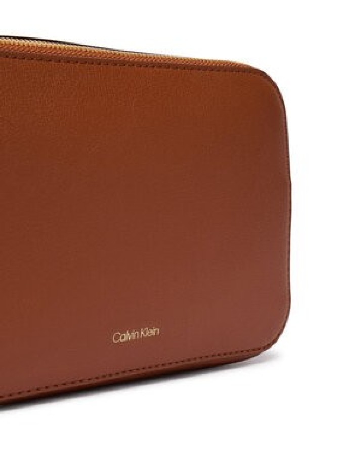 Calvin Klein Torebka Foil Logo Elongated Camera Bag LV04F3276G Brązowy