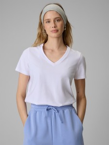 4F T-shirt regular gładki damski - biały S