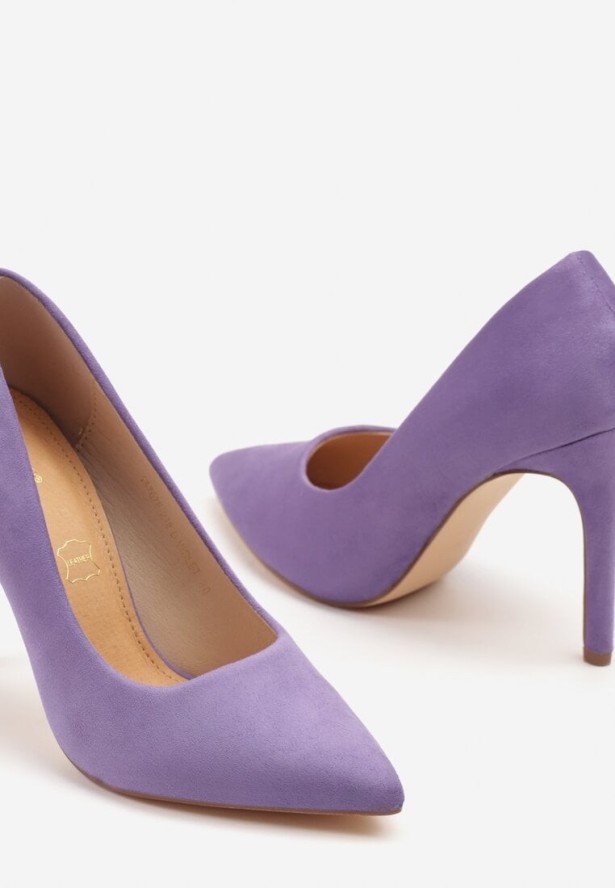 Ciemnofioletowe Klasyczne Szpilki Vices z Wkładką ze Skóry Naturalnej Ennoriel