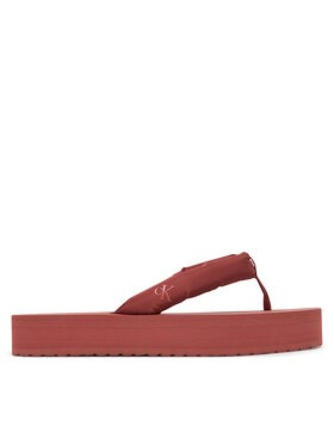 Calvin Klein Jeans Japonki Beach Sandal Flatform Ttxr Satin YW0YW01723 Brązowy