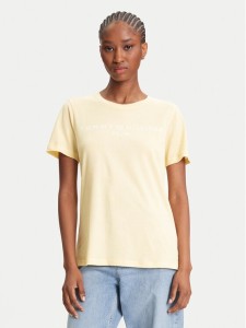 Tommy Hilfiger T-Shirt WW0WW40276 Żółty Regular Fit