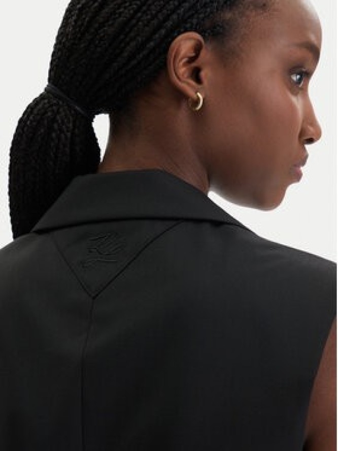 KARL LAGERFELD Kamizelka garniturowa B1W14009 Czarny Slim Fit