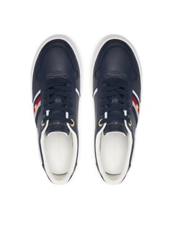 Tommy Hilfiger Sneakersy Th Platform Vulc Leather FW0FW09603 Granatowy
