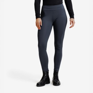 Legginsy jeździeckie damskie ciepłe z silikonowym lejem szare