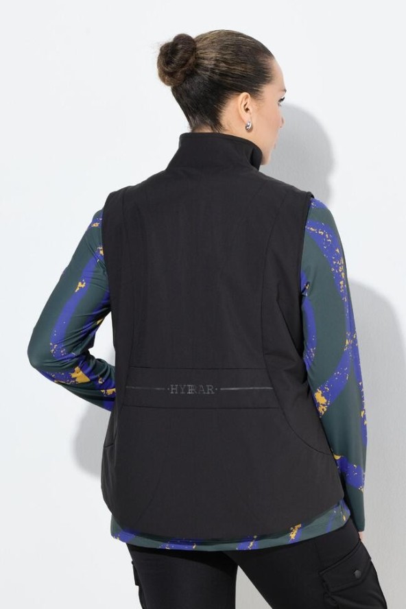 Damskie Pikowana kamizelka funkcyjna wodoodporna odblaski stójka