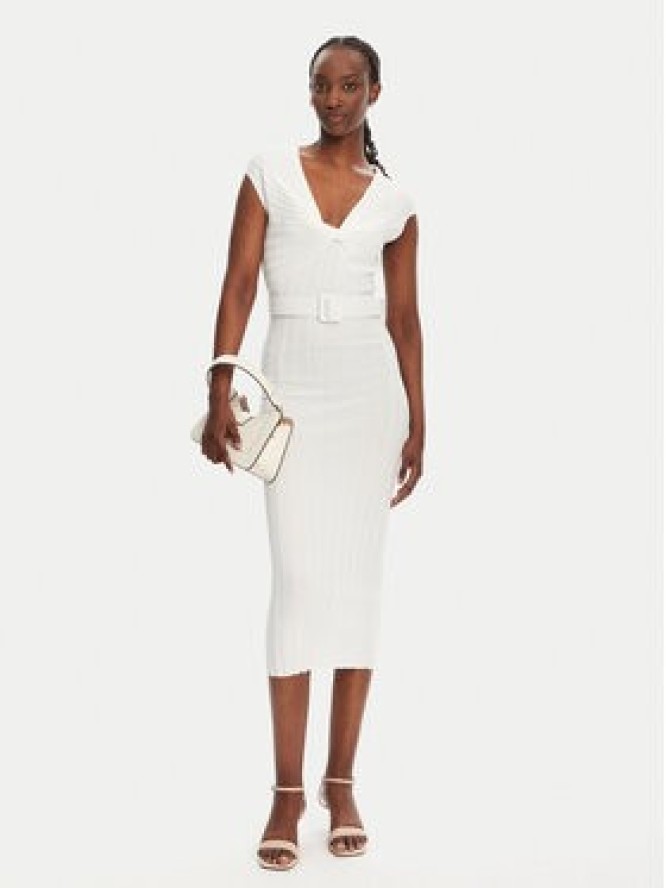 Liu Jo Sukienka dzianinowa WA5365 MS55N Biały Slim Fit
