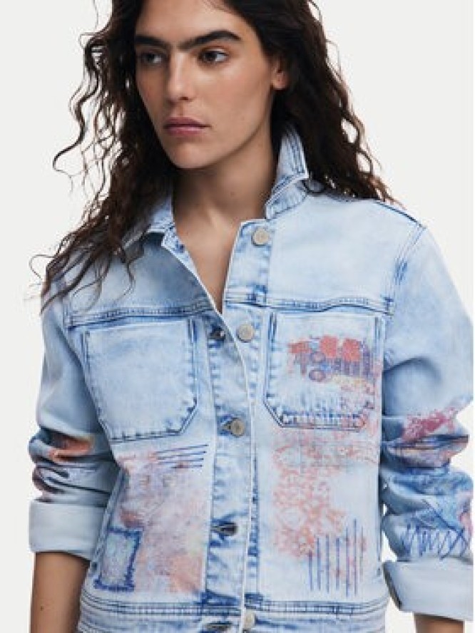 Desigual Kurtka jeansowa Los Angeles 25SWED03 Niebieski Regular Fit