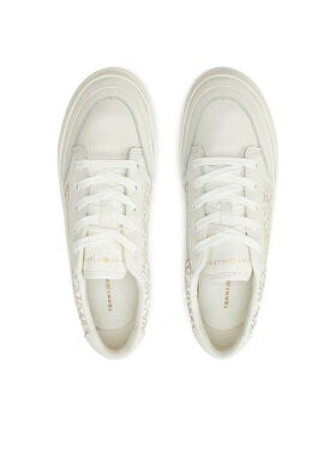 Tommy Hilfiger Sneakersy Vulc Leather Sneaker Monogram FW0FW08331 Écru