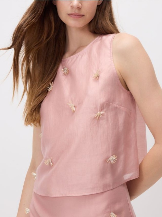 Bluzka z lyocellem - brudny róż