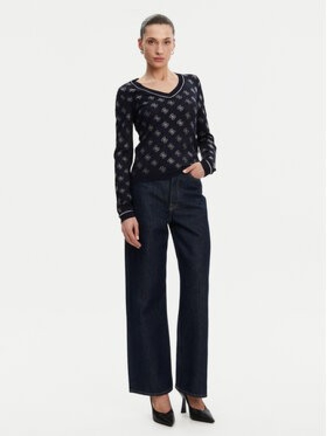Guess Sweter W5GR07 Z3D60 Granatowy Regular Fit