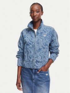 adidas Kurtka jeansowa Liberty London Firebird Denim Tracktop KR6674 Niebieski Regular Fit