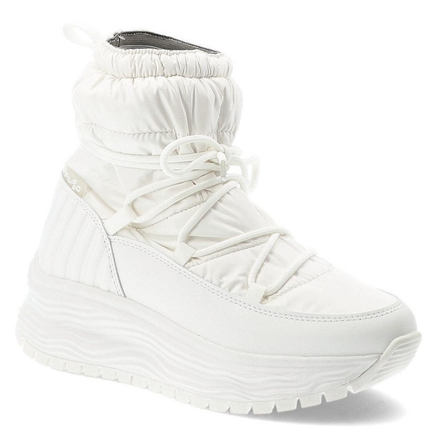 Białe Śniegowce Filippo Ciepłe Buty Damskie Na Platformie