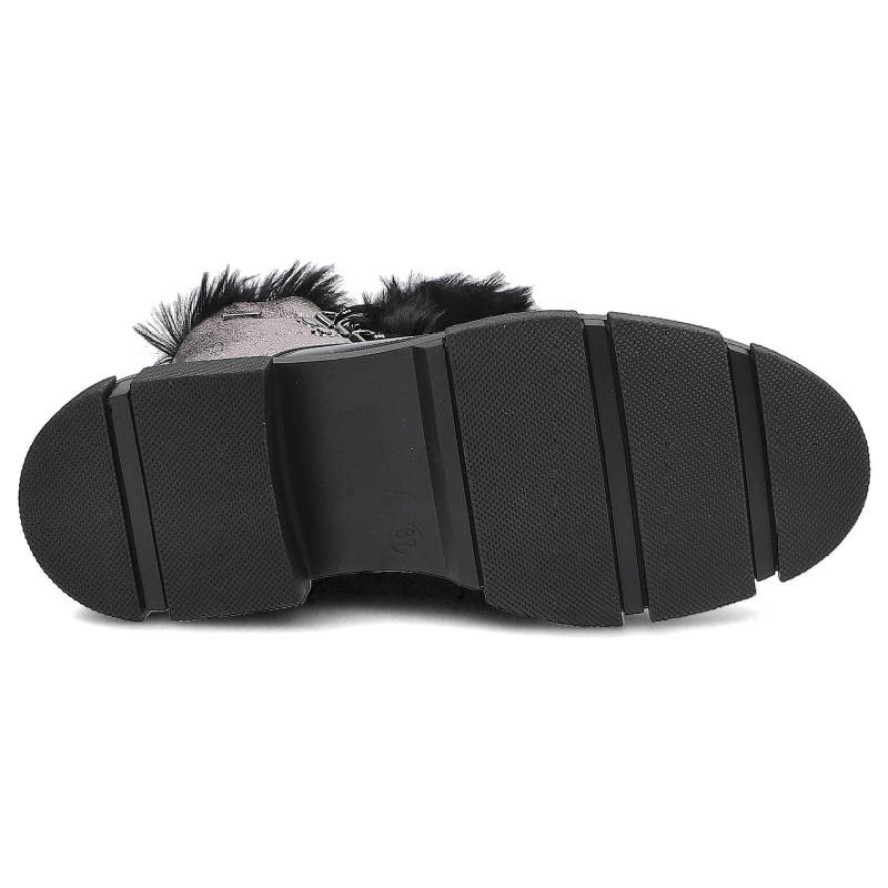 Czarne Botki Cross Jeans Ocieplane Damskie Obuwie