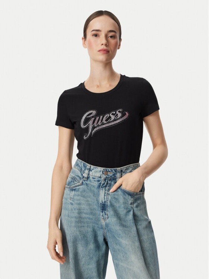 Guess T-Shirt W6YI21 K4337 Czarny Regular Fit