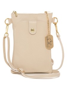 Anna Morellini Skórzana torebka "Erica" w kolorze beżowym - 14 x 21 x 1 cm rozmiar: onesize