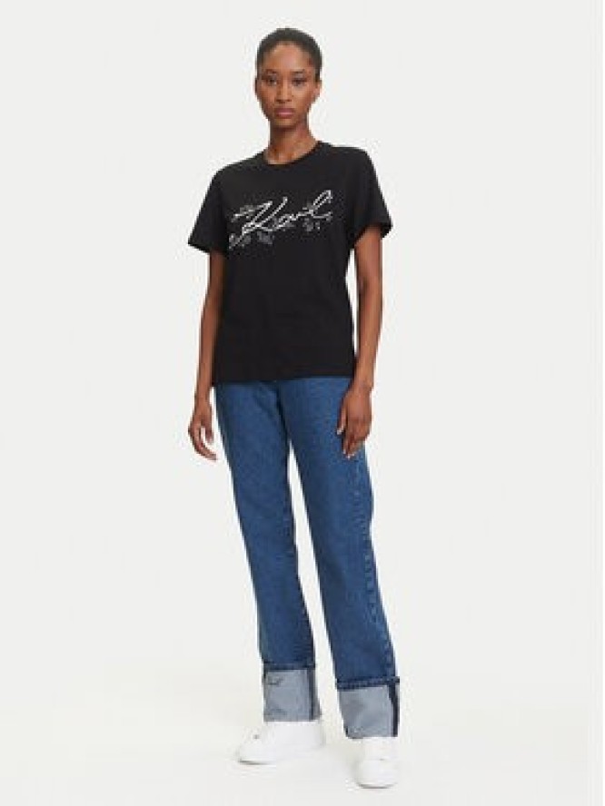 KARL LAGERFELD T-Shirt A3W17018 Czarny Regular Fit