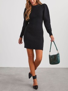 Milan Kiss Sukienka dzianinowa w kolorze czarnym rozmiar: M