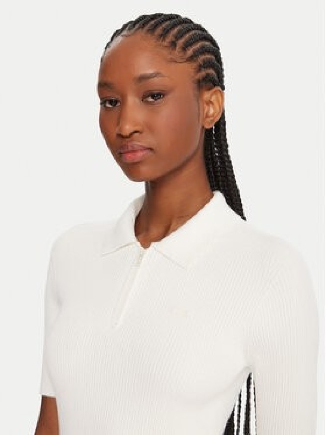 Lacoste Sukienka codzienna EF5803 Écru Regular Fit