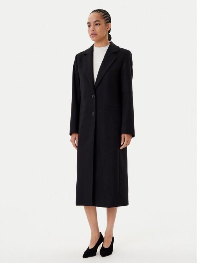 HUGO Płaszcz wełniany Mojeni 50547691 Czarny Regular Fit