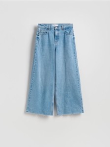 Jeansy wide leg z wysokim stanem - niebieski