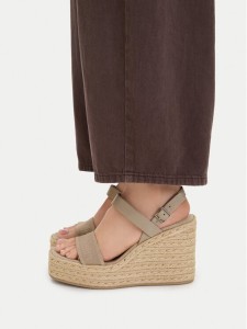 Calvin Klein Espadryle Wedge Espad 70 Webbing Lth HW0HW02901 Beżowy