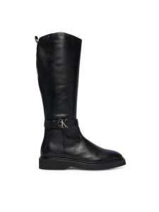 Calvin Klein Kozaki Knee Boot W/ Metal Logo HW0HW02665 Czarny