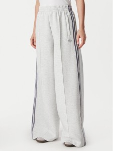 adidas Spodnie dresowe Spacer HY8044 Szary jasny Wide Leg