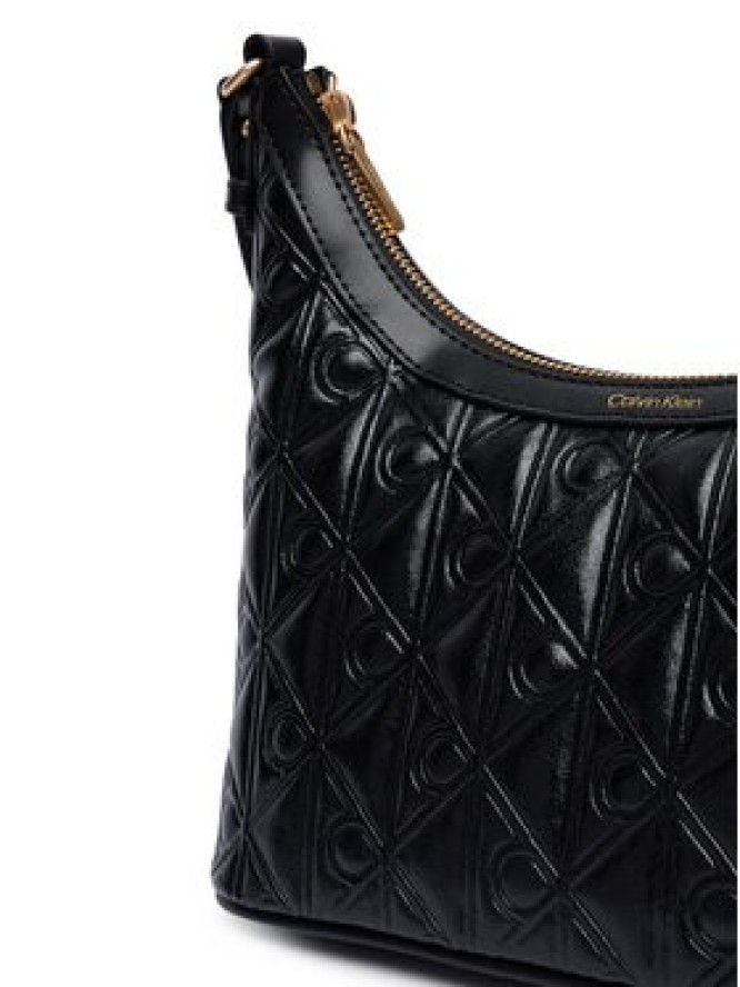 Calvin Klein Torebka Emblem Aop Debossed Shoulder Bag LV04F3874G Czarny