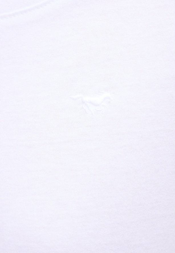 MUSTANG ELLY DAMSKI T-SHIRT Z DŁUGIM RĘKAWEM LONGSLEEVE LOGO GENERAL WHITE 1013931 2045