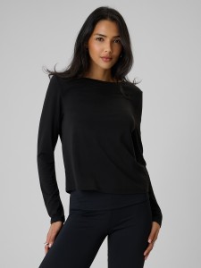 4F Longsleeve regular z modalem damski - czarny S