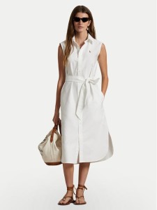 Polo Ralph Lauren Sukienka koszulowa 211965853001 Biały Regular Fit