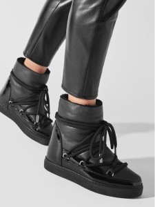 Inuikii Śniegowce Gloss Wedge 75203-007 Czarny