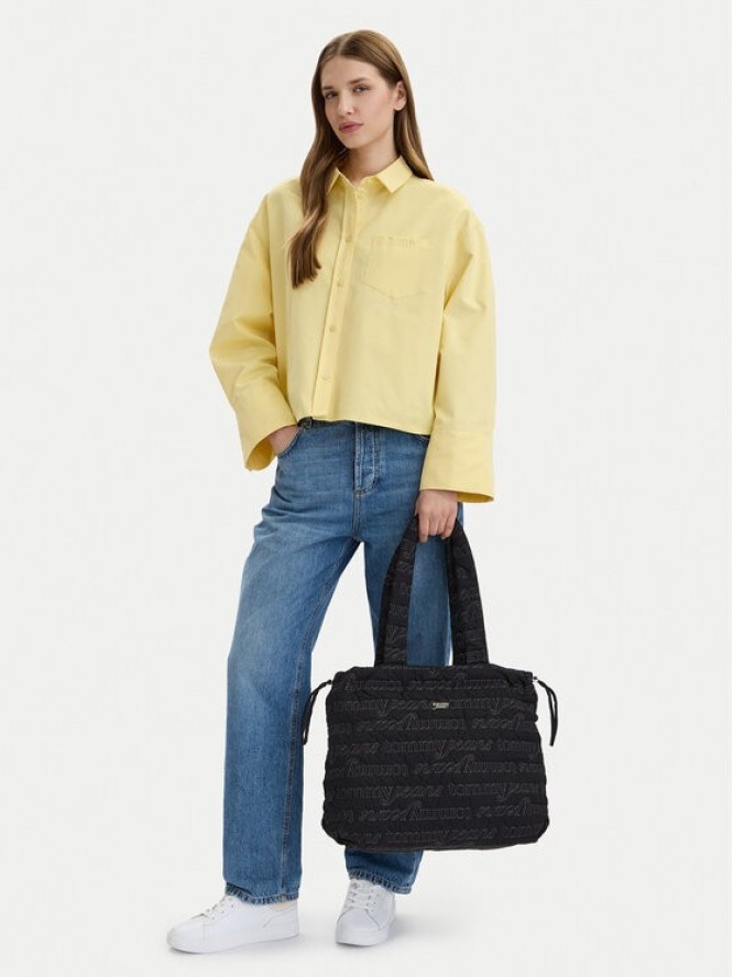 Tommy Jeans Torebka Tjw Icon Nylon Tote Aop AW0AW18649 Czarny