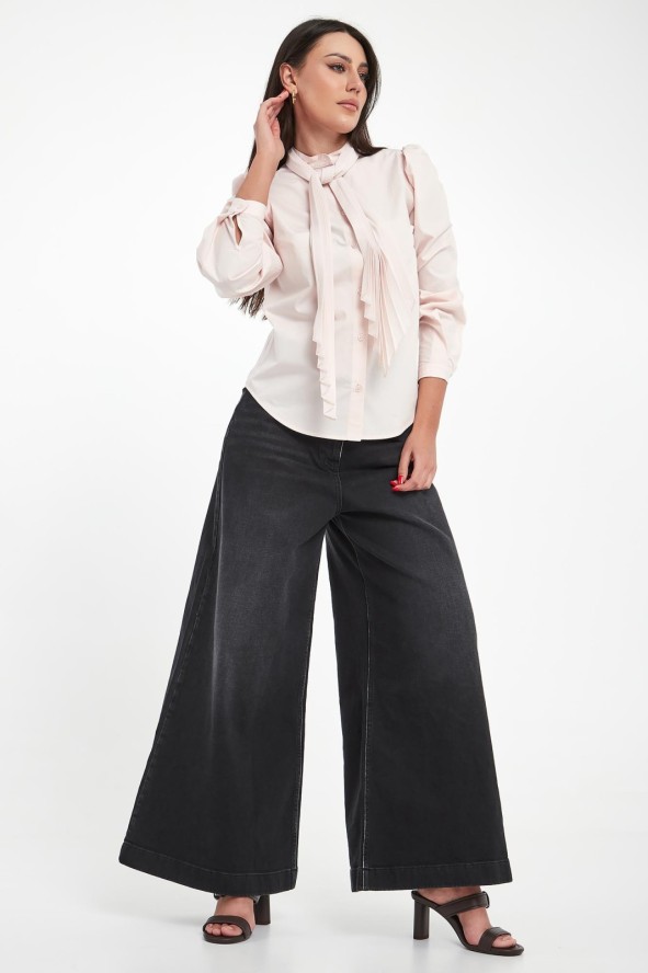 Koszula damska z popeliny z szarfą TWINSET