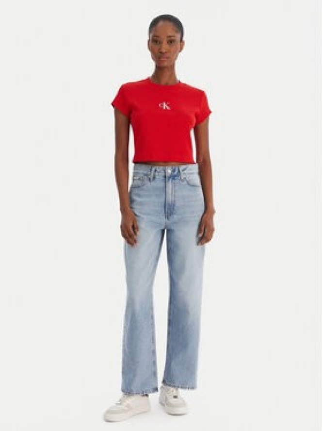 Calvin Klein Jeans T-Shirt LV047AB802 Czerwony Slim Fit