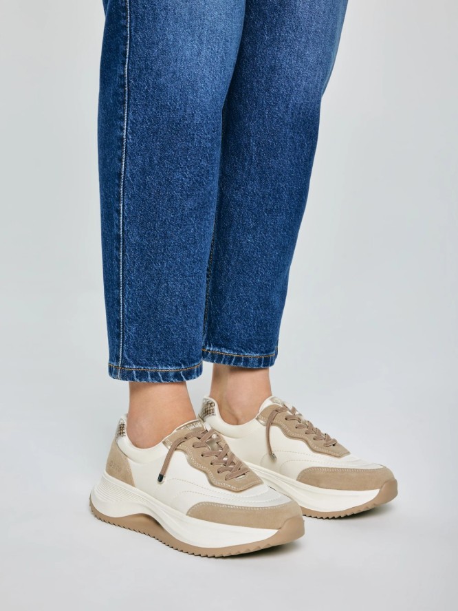 sneakersy damskie ze skóry naturalnej beżowe rr274a344 800