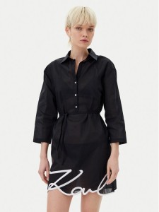 KARL LAGERFELD Sukienka koszulowa A1W46006 Czarny Regular Fit
