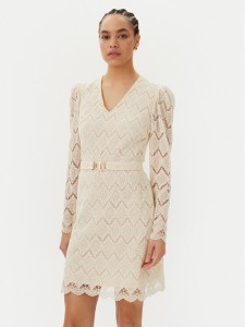 TWINSET Sukienka koktajlowa 251TP2402 Beżowy Regular Fit