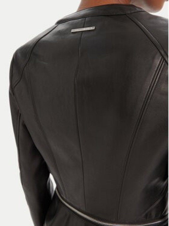KARL LAGERFELD Kurtka z imitacji skóry A3W14050 Czarny Slim Fit