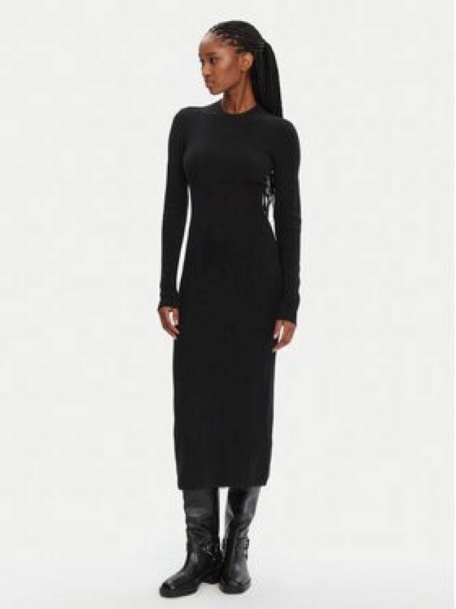 STAUD Sukienka dzianinowa Ramona R24F2208WN Czarny Slim Fit