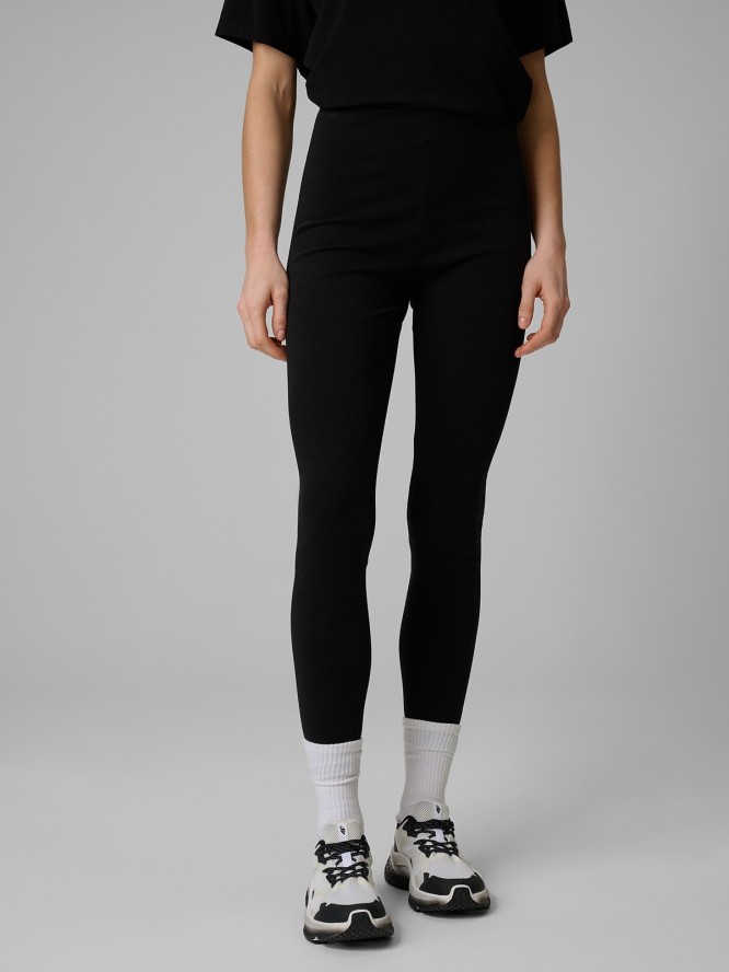 4F Legginsy dzianinowe damskie - czarne S