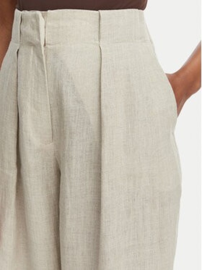 Marella Spodnie materiałowe Rete 2613131022 Beżowy Straight Fit