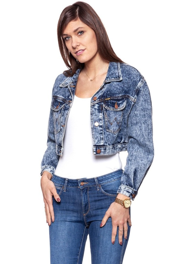 DAMSKA KURTKA JEANSOWA WRANGLER CROPPED JACKET RISKY BUSINESS W421GF25G 112128804