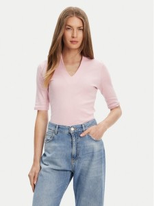 United Colors Of Benetton Bluzka 3GA2D400U Różowy Slim Fit