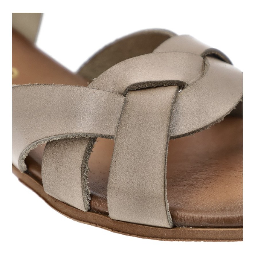 Szare Sandały Armodo Eleganckie Obuwie Damskie Na Obcasie