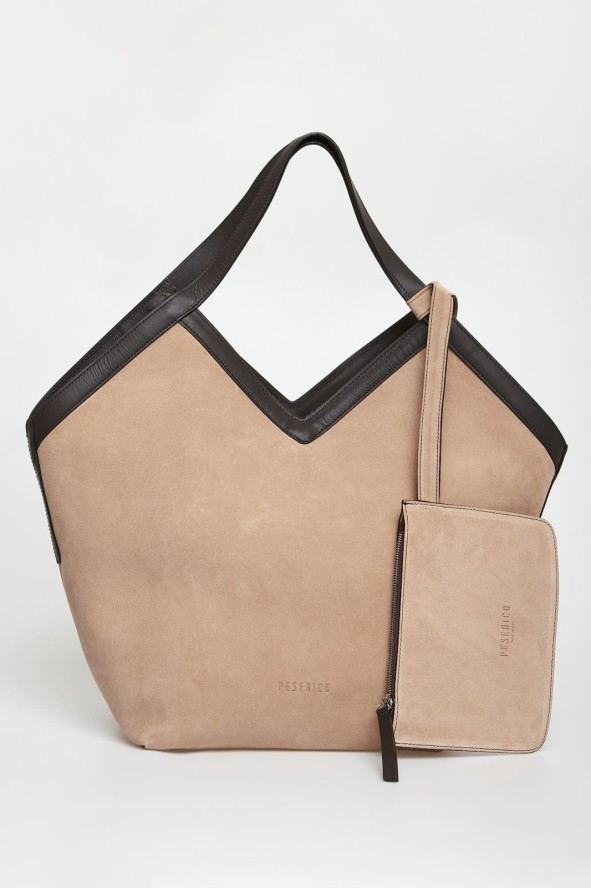 Torebka zamszowa shopper PESERICO
