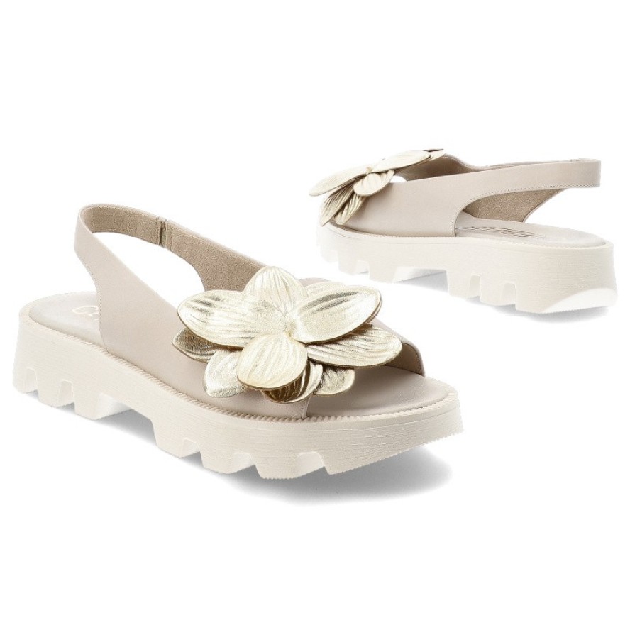 Beżowe Sandały Chebello Wygodne Obuwie Damskie