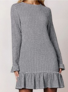 Sukienka w kratę midi - wielobarwny