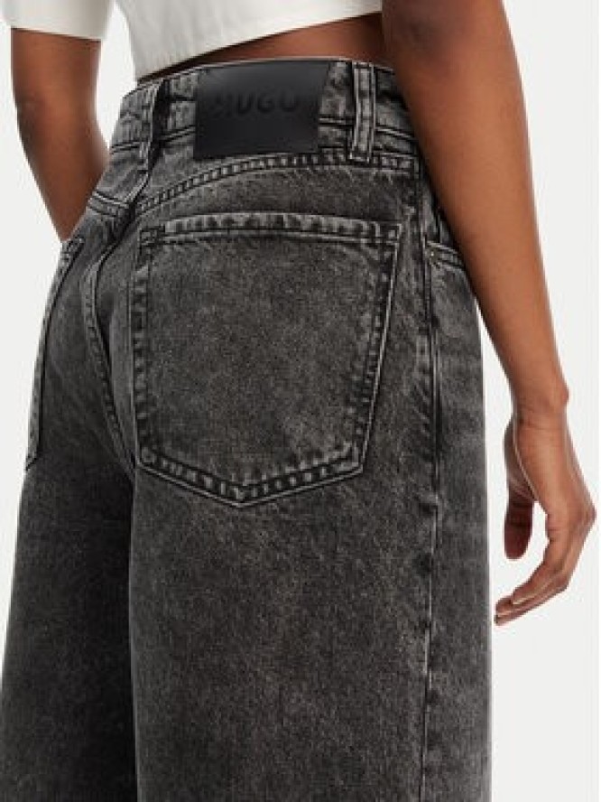 HUGO Jeansy Gevane 50530309 Czarny Wide Leg