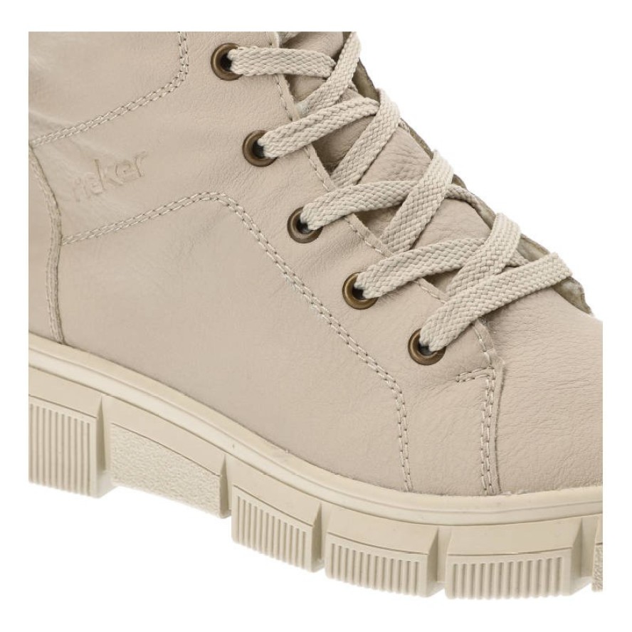 Beżowe Botki Rieker Ocieplane Buty Damskie